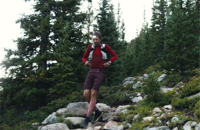 François D’haene running on trail on Nolan's 14