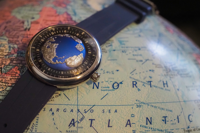 ciga blue planet atlantic watch on globe