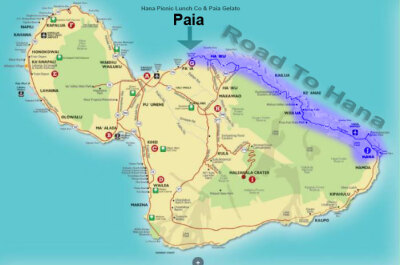 starting in Paia and ending in Hana Maui