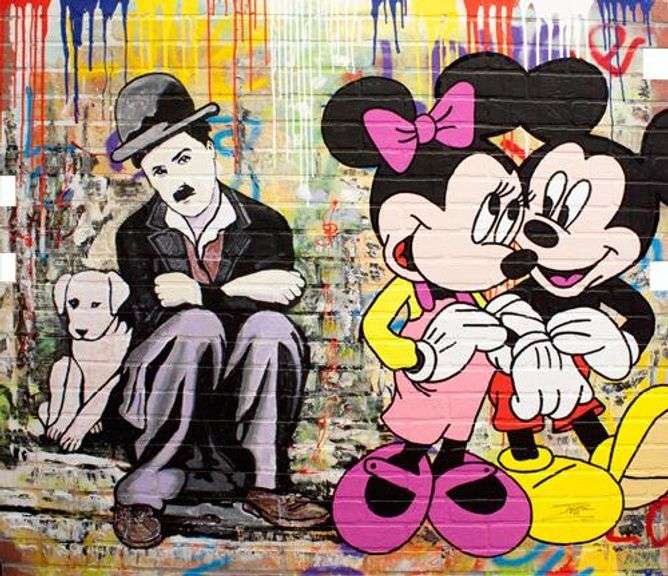 Original Jozza Mixed Media Brick panel 'Dog's Life'