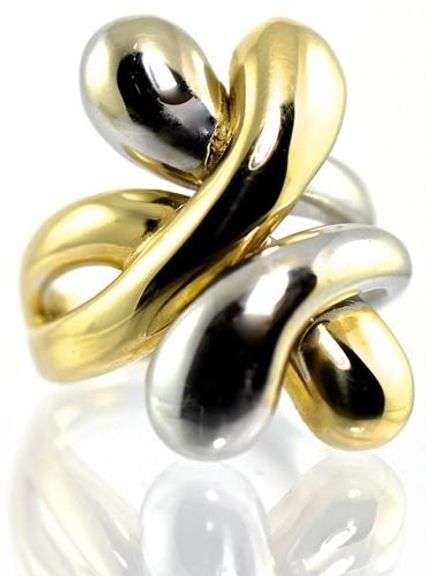 Modern Bi-Color Gold 14K Ring