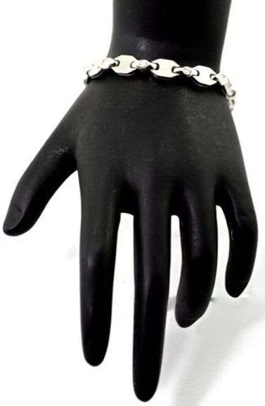 Heavy Contemporary 18K White Gold Diamond Bracelet