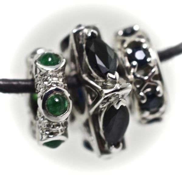 Colorful Trio of 14K Sliders, Charms or Pendants