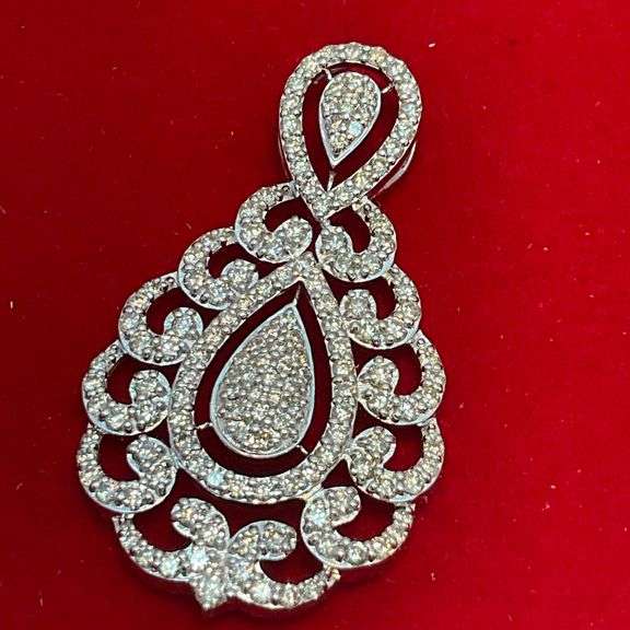 CERTIFIED BRAND NEW 14K WHITE GOLD AND DIAMOND PENDANT