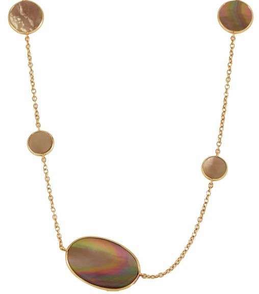 Ippolita Polished Rock Candy Multi Shape Brown Shell Necklace in 18K