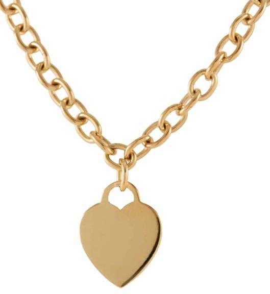 Tiffany & Co. Heart Tag Pendant Link Chain Necklace in 18K