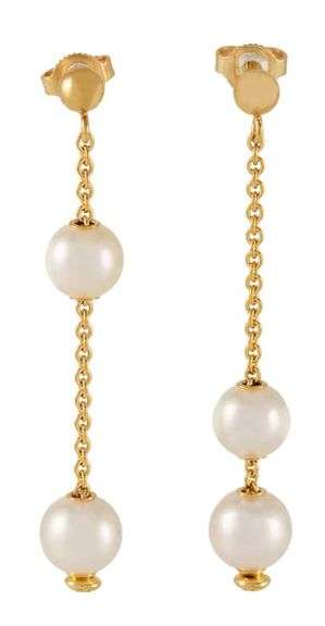 Mikimoto Pearls in Motion Dangle Earrings in 18K