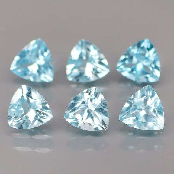 Matched! 6 piece 8.11ct full fire sky blue Topaz set