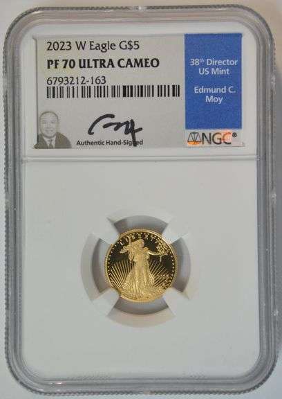 Flawless 2023-W ULTRA CAMEO $5 Gold Eagle. NGC PF70 UC Signature Series