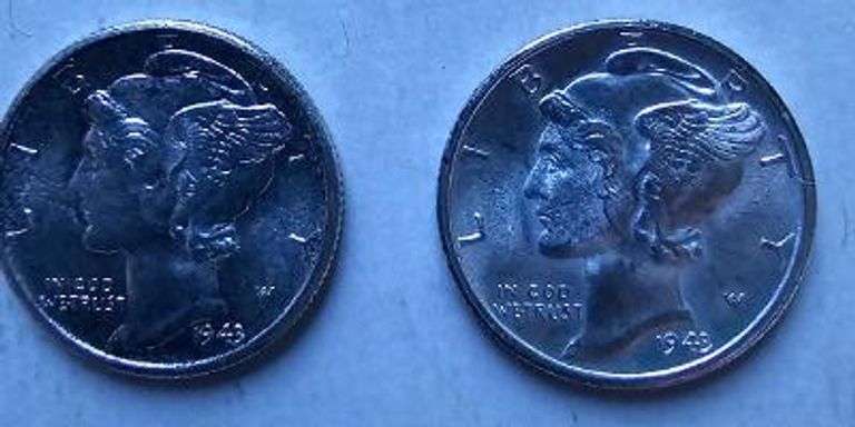 Gem BU 1943 D FSB 1943 S Mercury Dimes.