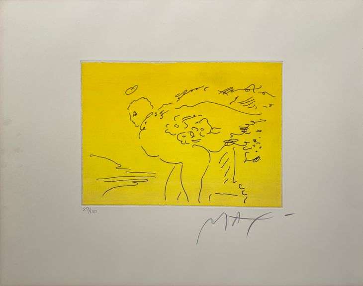 Exclusive Peter Max Signed Limited Edition Etching from Angels Suite, 1989