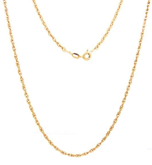 Useful 14K YG Loose Weave Rope Necklace