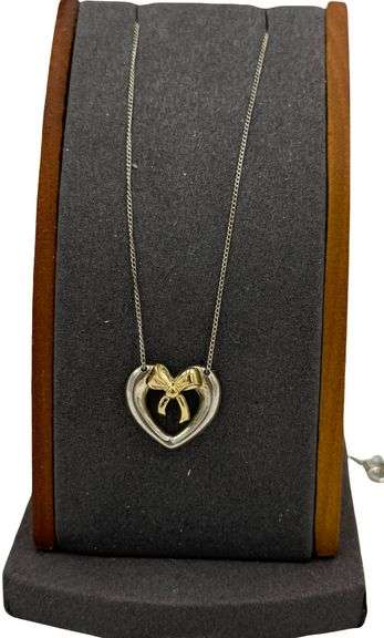 Tiffany & Co Bow tie heart pendant on chain