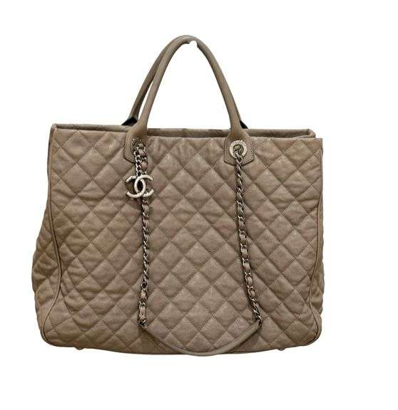 Pre owned authentic beige Chanel tote bag