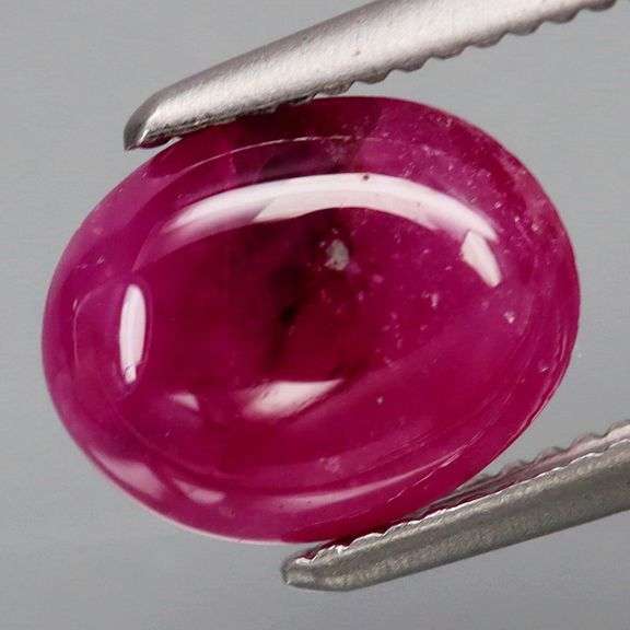 Bi-color! Heated only! 1.77ct super glossy Burmese Ruby cabochon!
