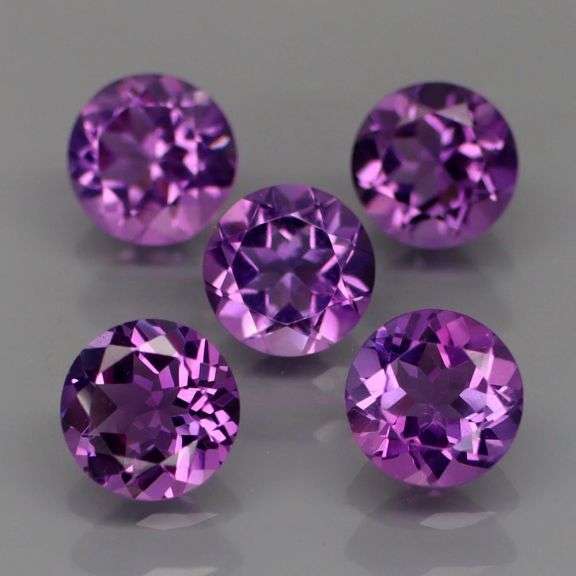 High fire 5.60ct round cut Bolivian Amethyst set
