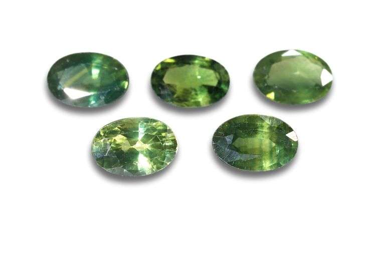 Natural Green Sapphire - Lot of 5