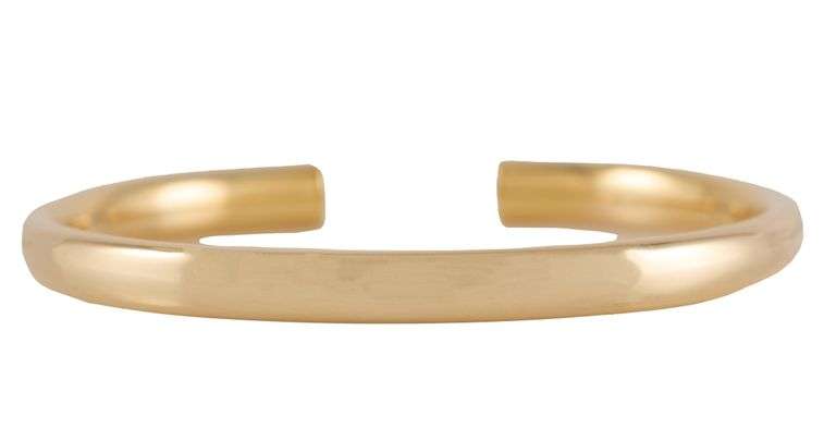 Hollow Tube Hinged Cuff Bracelet in 14K