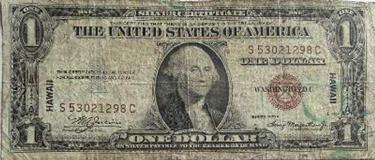 1935A $ 1 Hawaii Emergency Issue Silver Certificate