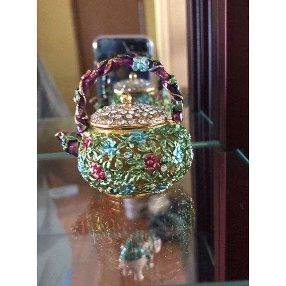 Teapot Crystal Jewelry Keepsake