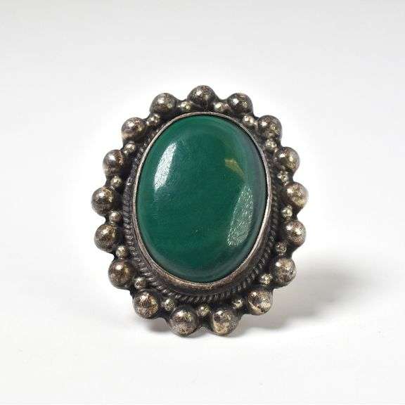 Sterling Silver Malachite Gemstone Ring