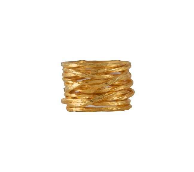 Leen Heyne Textured Wire Wrap Band Ring in 18K Yellow gold