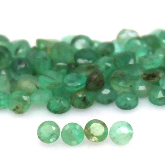 Real! 6.95ct Emerald set with 123 pieces! Round cut!