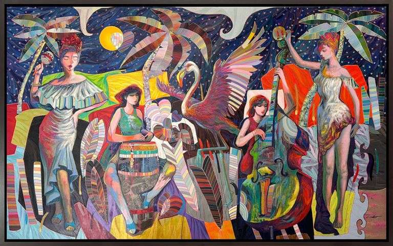Timeless Acrylic on Canvas Treasure by Tadeo Zavaleta Tadeo Zavaleta  Moonlit Serenade