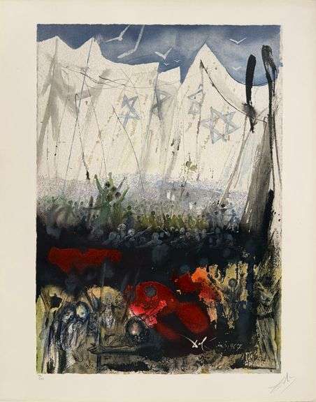 Exclusive Salvador Dali Signed Lithograph from Aliyah suite, 1968