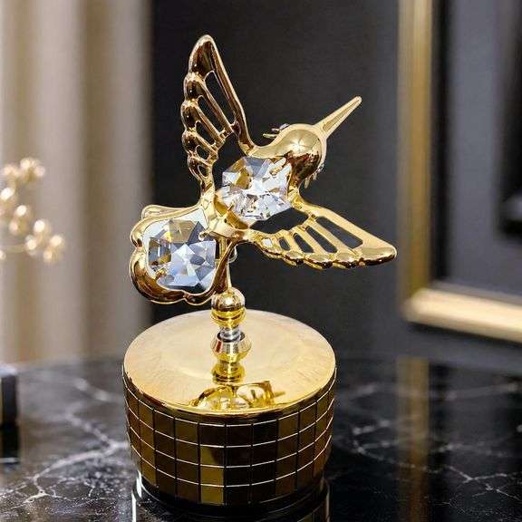 Swan Lake Music Box 24K Gold Plated with Crystals