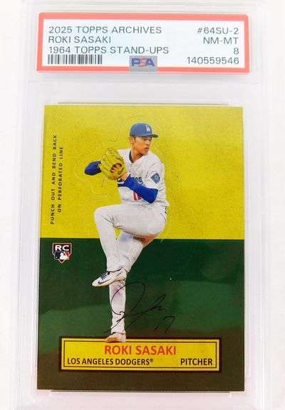 Roki Sasaki Topp Archives 1964 Stand-Up Baseball Card, 8NM-MT