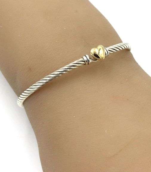 David Yurman cable classic heart bangle bracelet