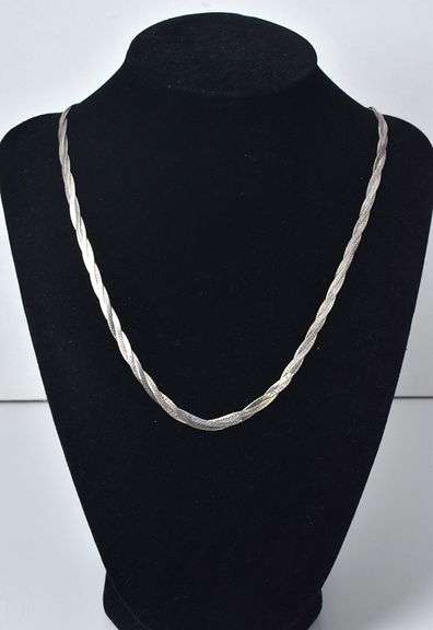 Sterling Silver Herring Bone Necklace