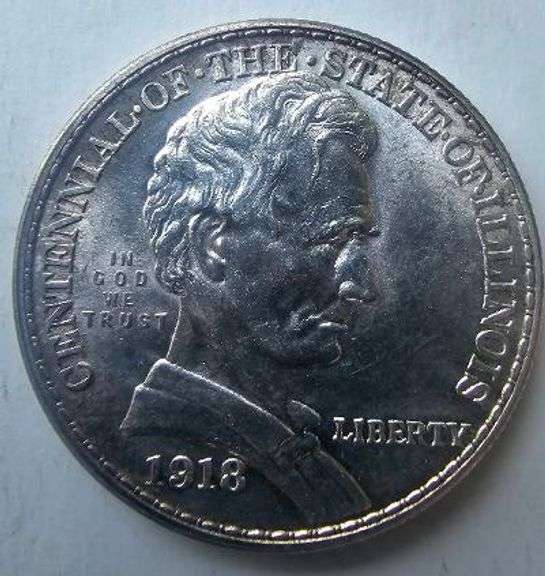 1918 BU Lincoln Illinois Comm Half Dollar.