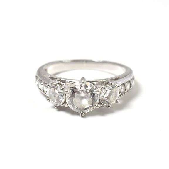 Sterling Silver Cubic Zirconia Gemstone Ring