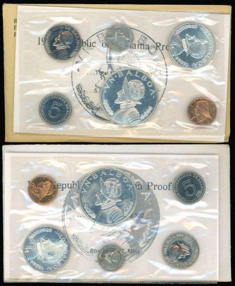 2 Different Silver Panama Proof Sets in Original Envelopes
