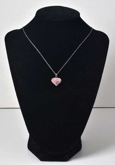 Sterling Silver Cubic Zirconia Gemstone Heart Pendant Necklace