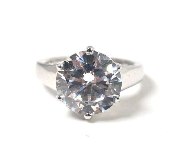 Sterling Silver Cubic Zirconia Gemstone Ring