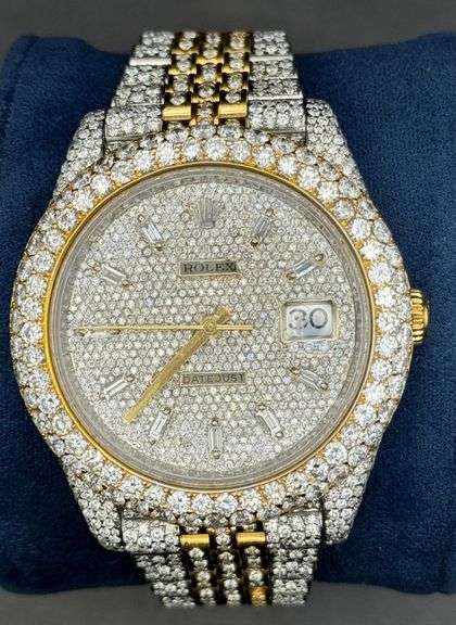 Rolex Datejust Jubilee 41MM Two-Tone Custom Diamond Pavé