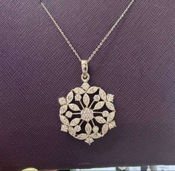 Beautiful Sterling silver and moissanite Large Pendant