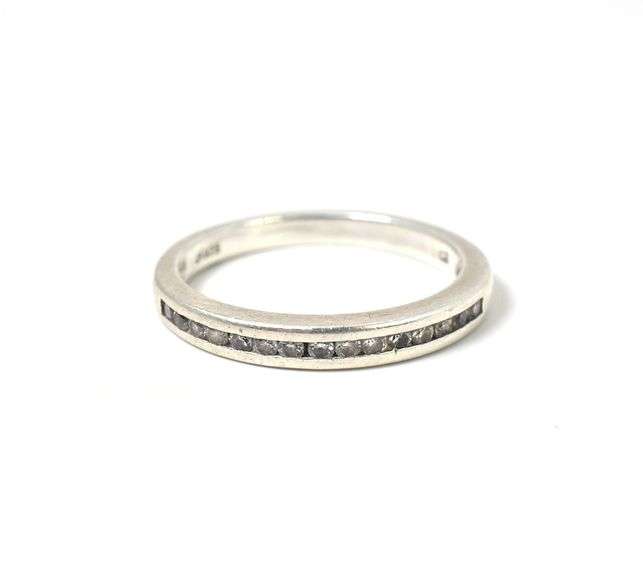 Sterling Silver Cubic Zirconia Gemstone Ring Band
