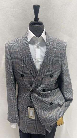Eye-catching Modern Fit Double Breasted Sport Coat, Made in Italy