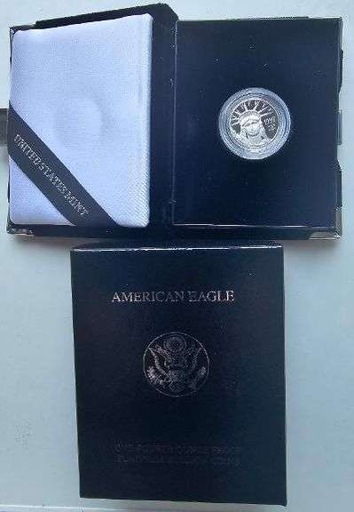 1997 W Quarter Oz Platinum Proof Coin with box & paper