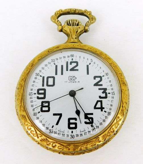 Vintage 17J Railroad Pocket Watch, Runs
