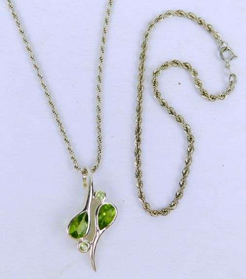 Sterling Peridot Necklace & Bracelet