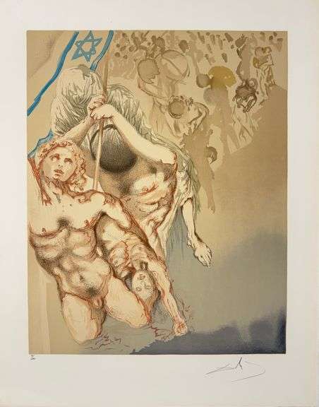 Exclusive Salvador Dali Signed Lithograph from Aliyah suite, 1968