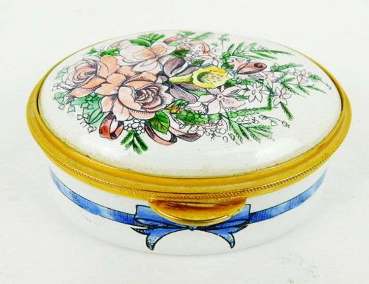 Vintage Staffordshire Enamels Trinket Box