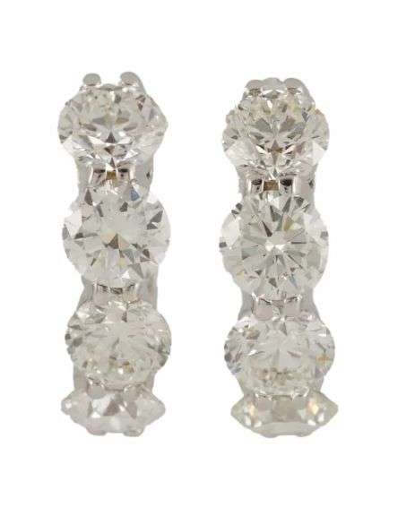 2.44ctw Round Diamond Huggie Hoop Earrings in 14K