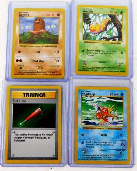 4 Pokémon 2000 Shadowless Trade Cards