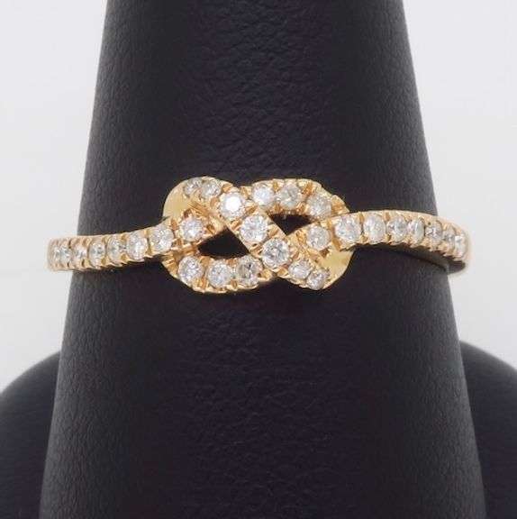 Rose Gold Diamond Knot Ring